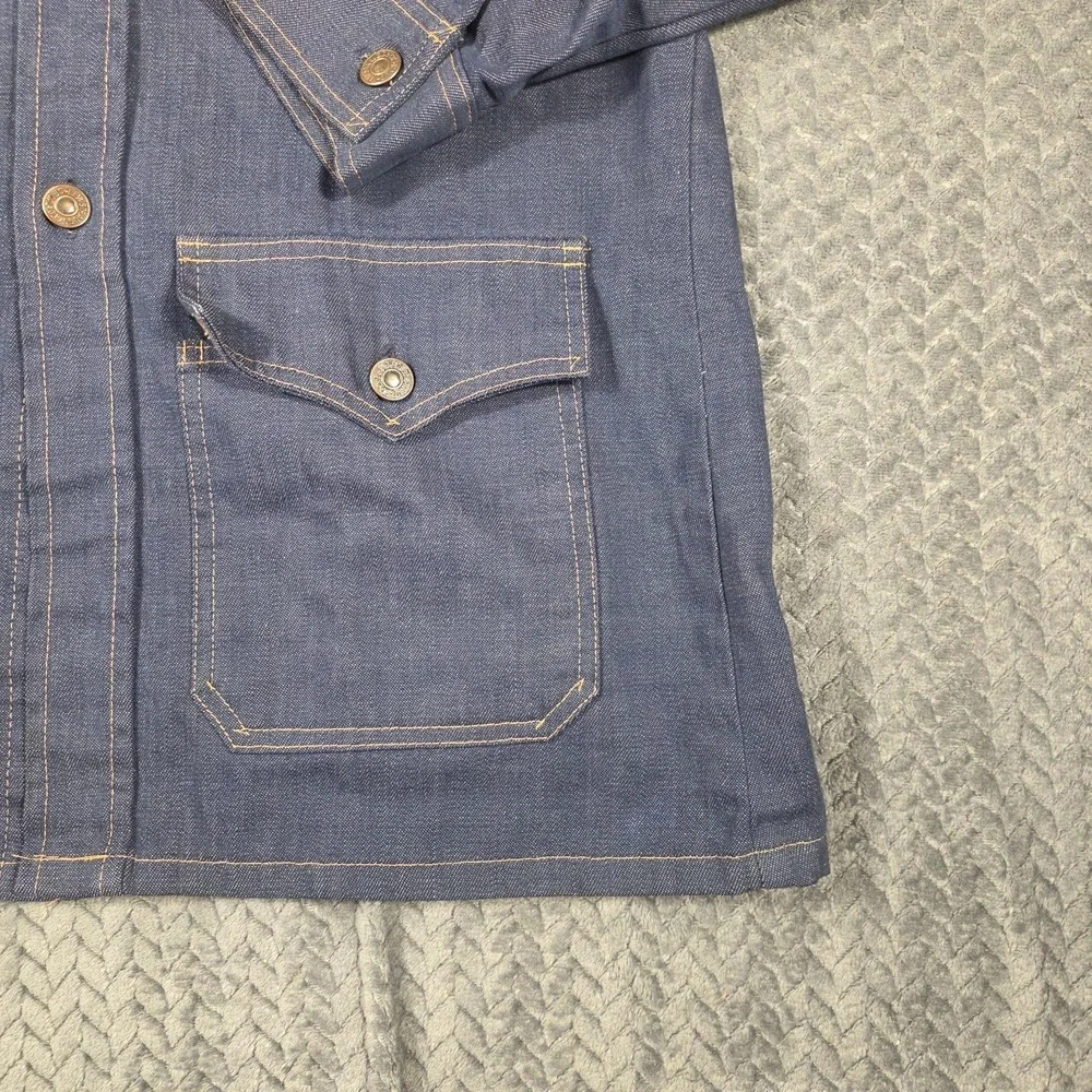 Vintage Levi's Denim Jean Chore Jacket Men's Medium Button Up Orange Tab Pockets - Picture 6 of 16